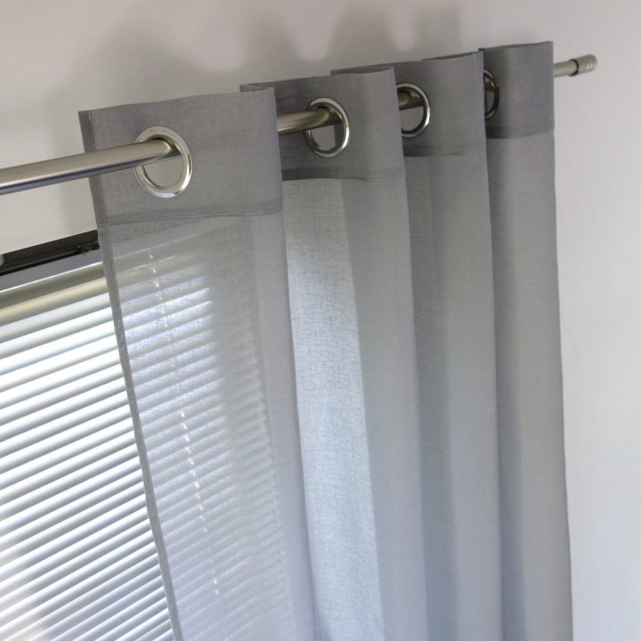 Voilage Tamisant, Niagara, Gris Perle 3, L.140 X H.260 Cm avec Rideau Voilage Blanc Et Gris