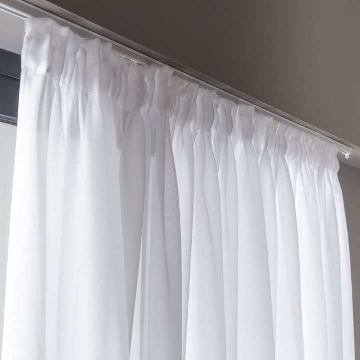 Voilage Transparent Grande Largeur, Elixa, Blanc N°0, L destiné Rideau Transparent Blanc