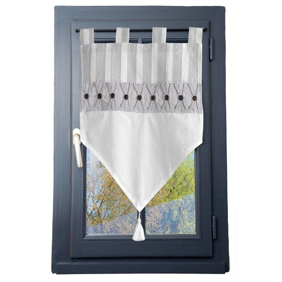 Voilage Vitrage (60 X H90 Cm) Alphonsine Gris | Voilage avec Rideaux De Vitrage Voilage Vitrage (60 X H90 Cm) Alphonsine Gris | Voilage avec Rideaux De Vitrage