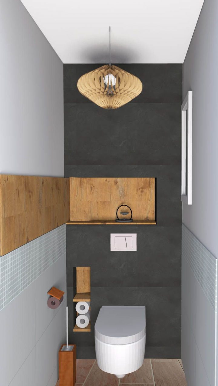 Wc Attenantes À Une Suite Parentale. Matériaux Naturels serapportantà Amenagement Toilette