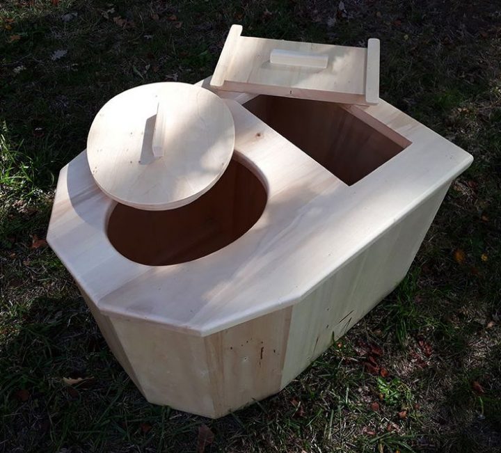 Wc Sec Moderne En Bois Sans Traitement, Pour L’intérieur avec Toilette Seche Interieur