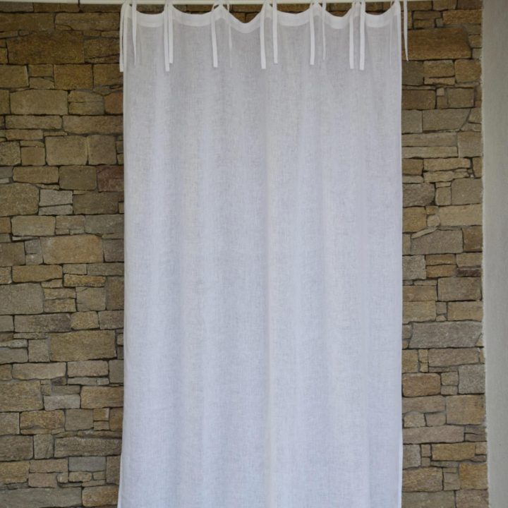 White Linen Gauze Curtain – Maison D'Été dedans Rideaux En Lin Naturel