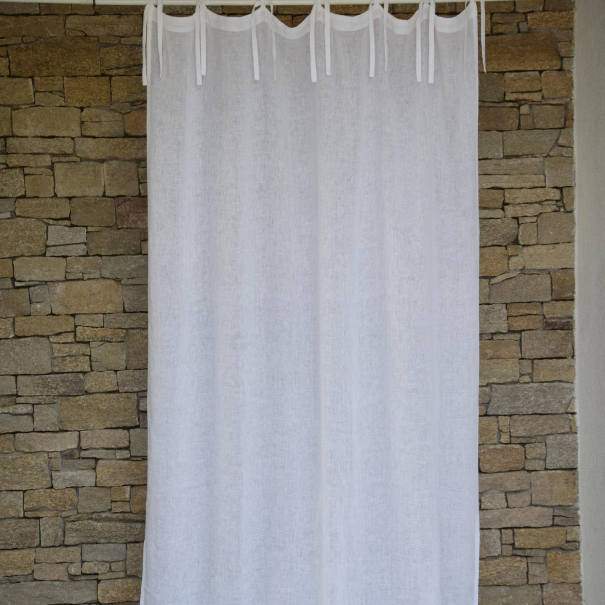 White Linen Gauze Curtain - Maison D'Été dedans Rideaux En Lin Naturel