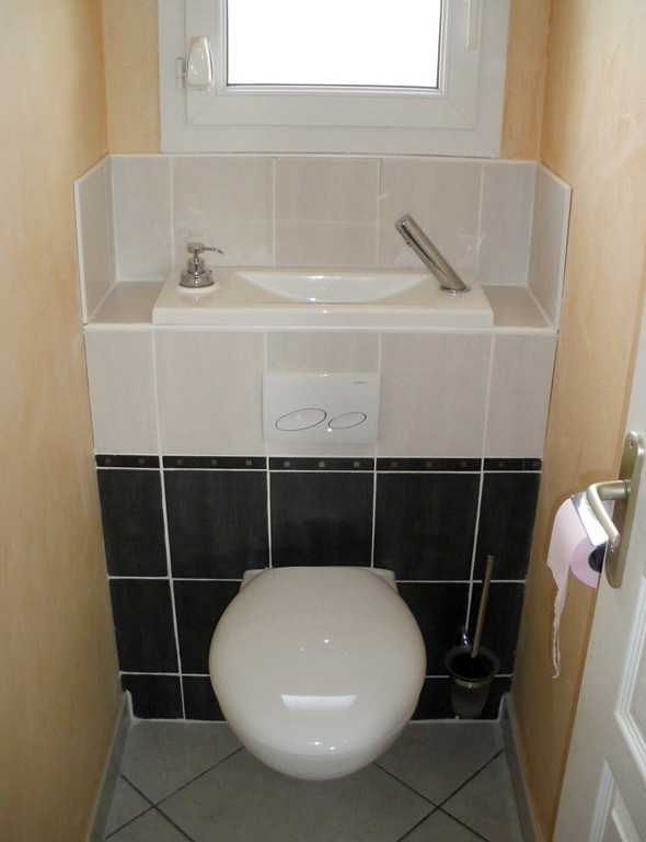 Wici Bati Chez Un Client-Wc Suspendu Avec Lave-Mains | Flickr à Lavabo Toilette Integre
