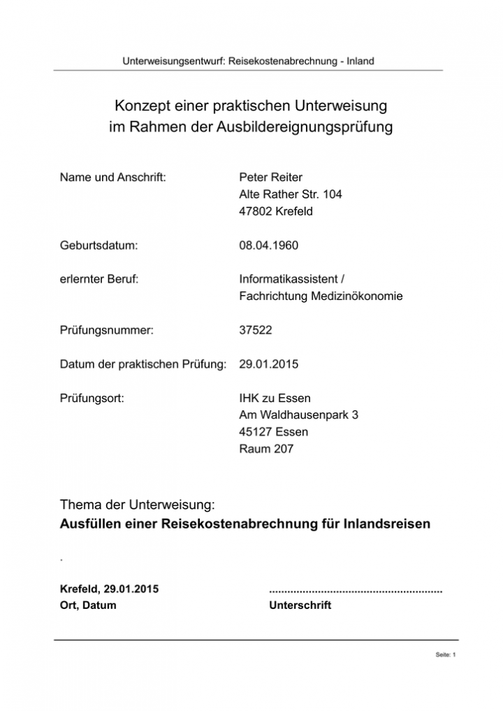 ada prüfung unterweisungsentwurf