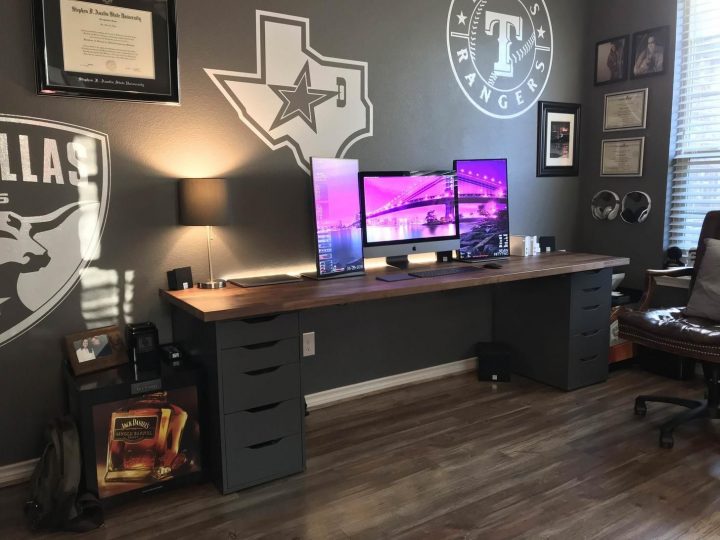 30 Best Home Office Designs For Your Inspiration [Cool destiné Ikea Karlby Gaming Desk