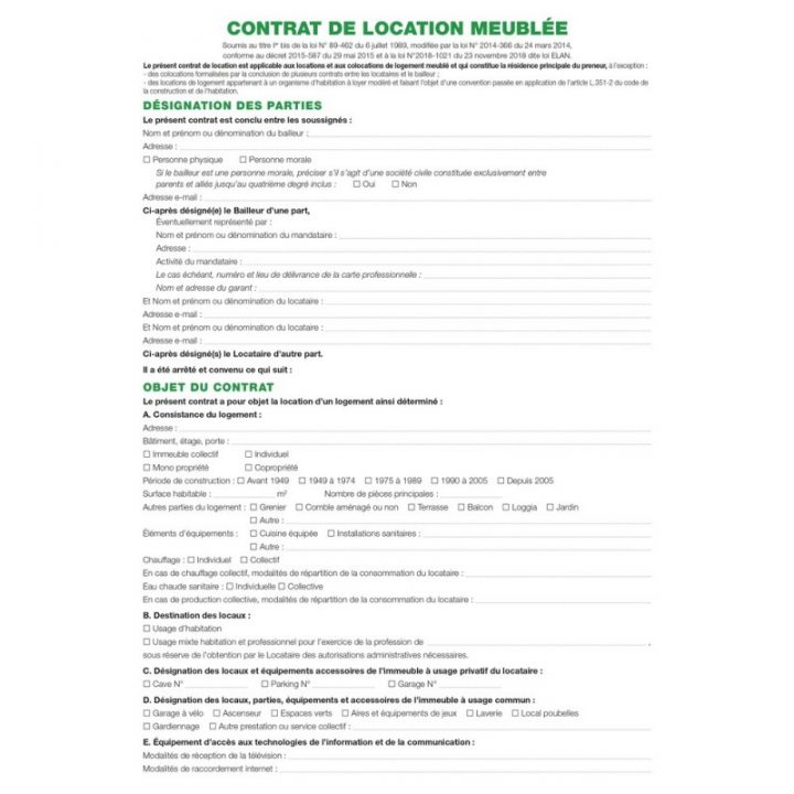 50 "Feuilles ""Contrat De Location Pour Locaux Meublés intérieur Contrat De Location Locaux Meublés 50 "Feuilles ""Contrat De Location Pour Locaux Meublés intérieur Contrat De Location Locaux Meublés