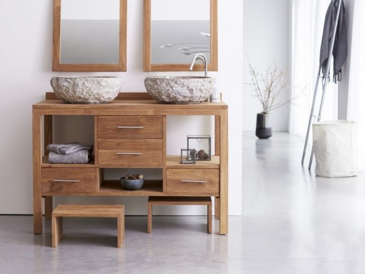 8 Beaux Meubles Sous Vasque En Bois – Joli Place avec Fabriquer Un Meuble Sous Vasque En Bois