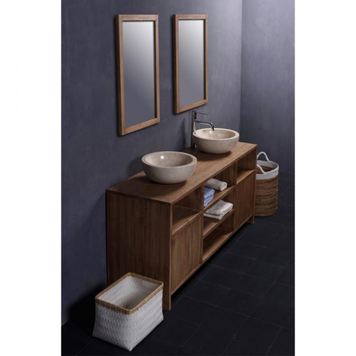 meuble salle de bain bois 160 cm