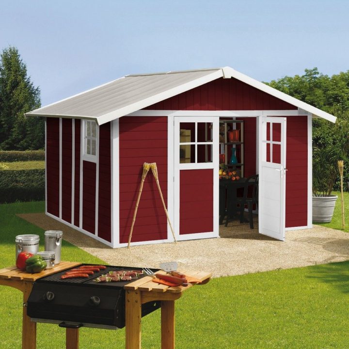 Abri De Jardin Résine Grosfillex 11.2 M² Ep. 26 Mm Deco serapportantà Abri De Jardin Lima