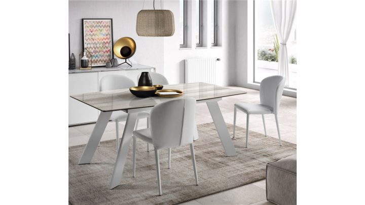 Achetez Votre Table À Manger 180-225 Cm Effet Marbre Crème pour Table Salle A Manger Marbre Blanc