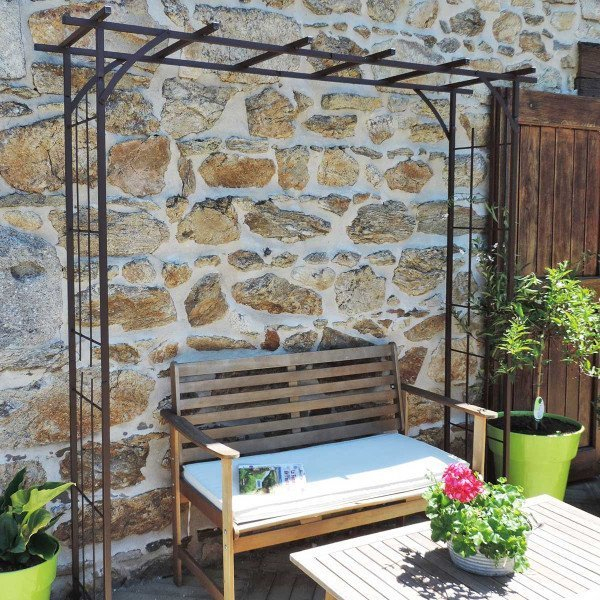 Arche De Jardin Treillage En Fer Grand Modèle + 4 Supports à Arche De Jardin En Fer Castorama