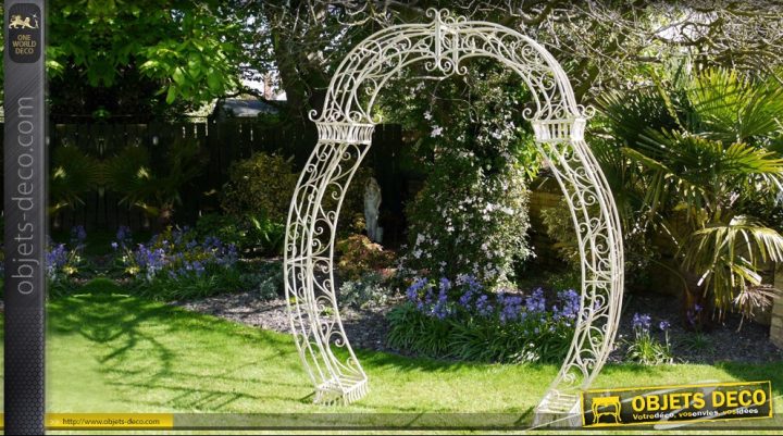 Arche En Fer Forgé 2,35 Mètres Couleur Crème encequiconcerne Arche De Jardin En Fer Castorama
