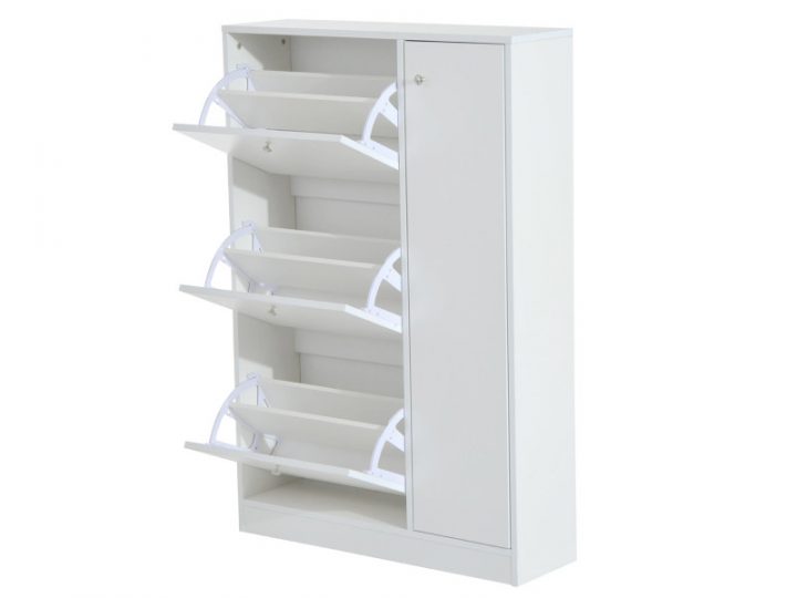 Armoire Meuble À Chaussures Multi-Rangements 3 Abattants pour Conforama Armoire Chaussures