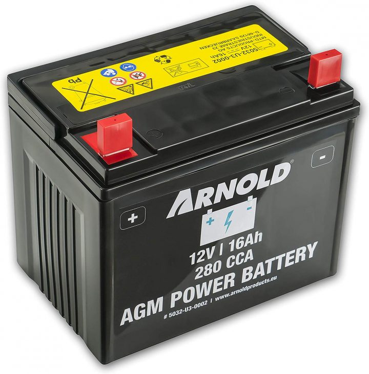 Arnold Agm Starterbatterie 12V 16Ah, 280 Cca tout Batterie Tracteur Tondeuse 12V 16Ah Mtd