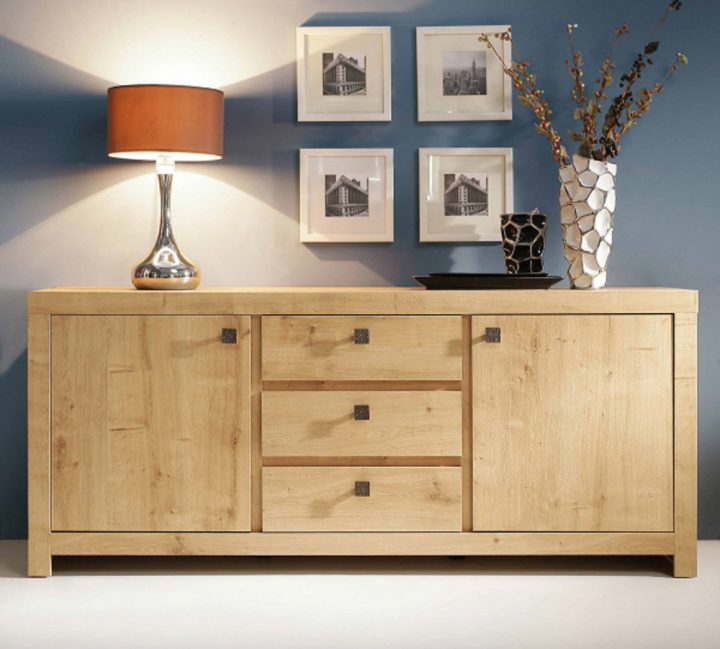 Bahut 2 Portes 3 Tiroirs Indigo Salle A Manger tout Grand Bahut Salle À Manger