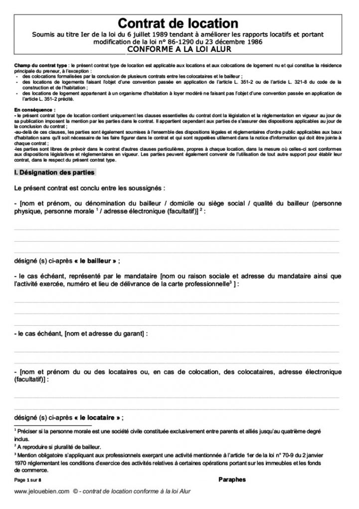 Bail De Location Gratuit – Se Renov avec Jelouebien Bail Bail De Location Gratuit – Se Renov avec Jelouebien Bail