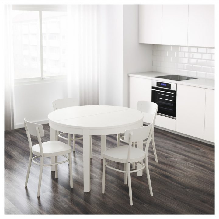 Bjursta Extendable Table – White 115/166 Cm (Mit Bildern encequiconcerne Table Ronde Extensible Ikea Bjursta