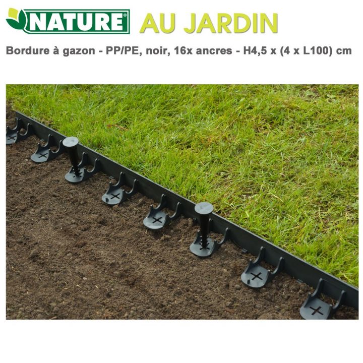 Bordure À Gazon En Polyéthylène Recyclé – H 4.5 X (4Xl100)Cm à Bordure Jardin Plastique Bricomarché