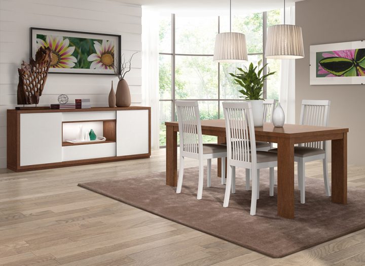 Buffet Bahut Couleur Blanc Laqu Et Noyer Contemporain Donald concernant Buffet Salle À Manger Contemporain Buffet Bahut Couleur Blanc Laqu Et Noyer Contemporain Donald concernant Buffet Salle À Manger Contemporain