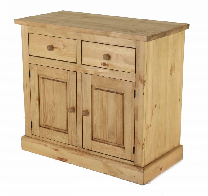 Buffet En Pin Massif 100 Cm 2 Portes + 2 Tiroirs | Grenier avec Repeindre Un Meuble En Pin Teinté Miel