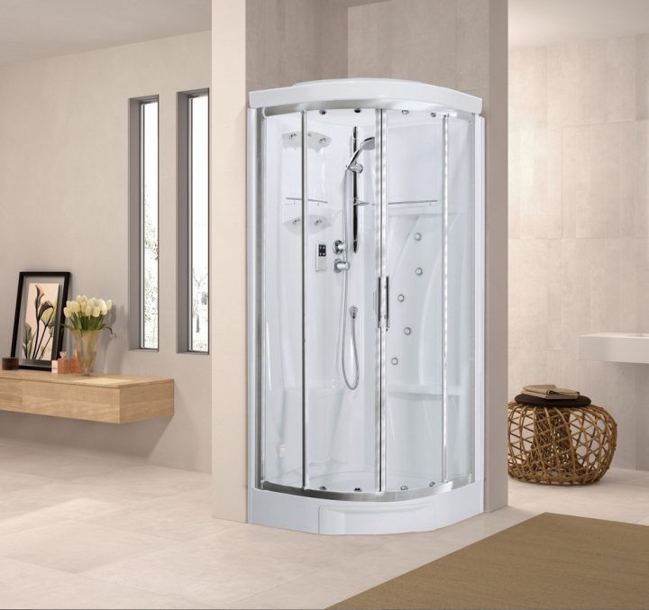 Cabine De Douche 1/4 De Cercle New Holiday En 90X90 Mitigeur dedans Modulacolor Cabine De Douche