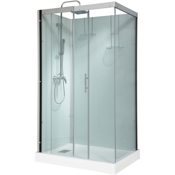 Cabine De Douche Rectangulaire 120X90 Cm, Thalaglass 2 avec Colonne De Douche D'Angle Leroy Merlin