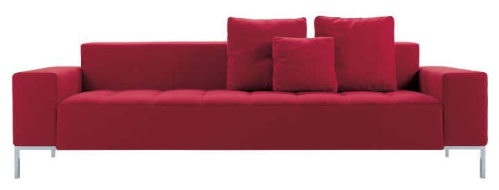 Canapé Droit Alfa / 3 Places – L 207 Cm Tissu – Rouge destiné Canapé Joseph Gifi Avis