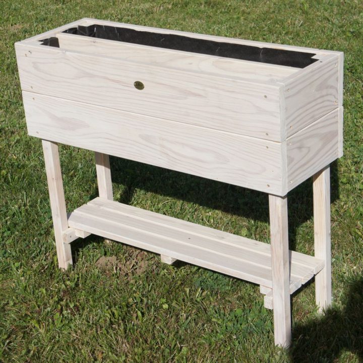 Carré Potager Sur Pied En Bois Blanc Cérusé Mélèze L75 Cm tout Carré Potager Sur Pied Gifi