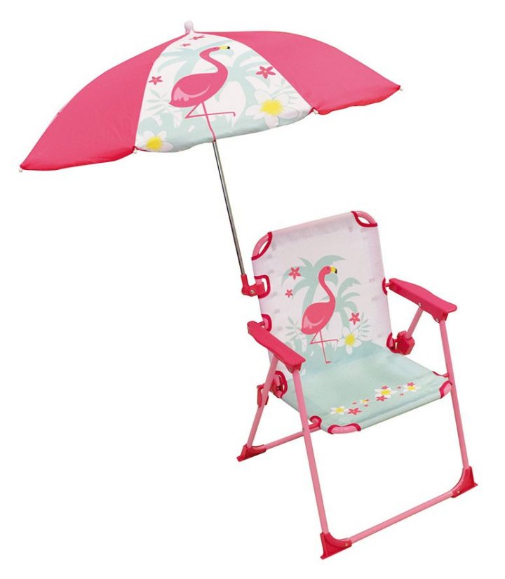 Chaise Pliante Enfant Avec Parasol – Flamant Rose | Chaise serapportantà Bouée Flamant Rose La Chaise Longue
