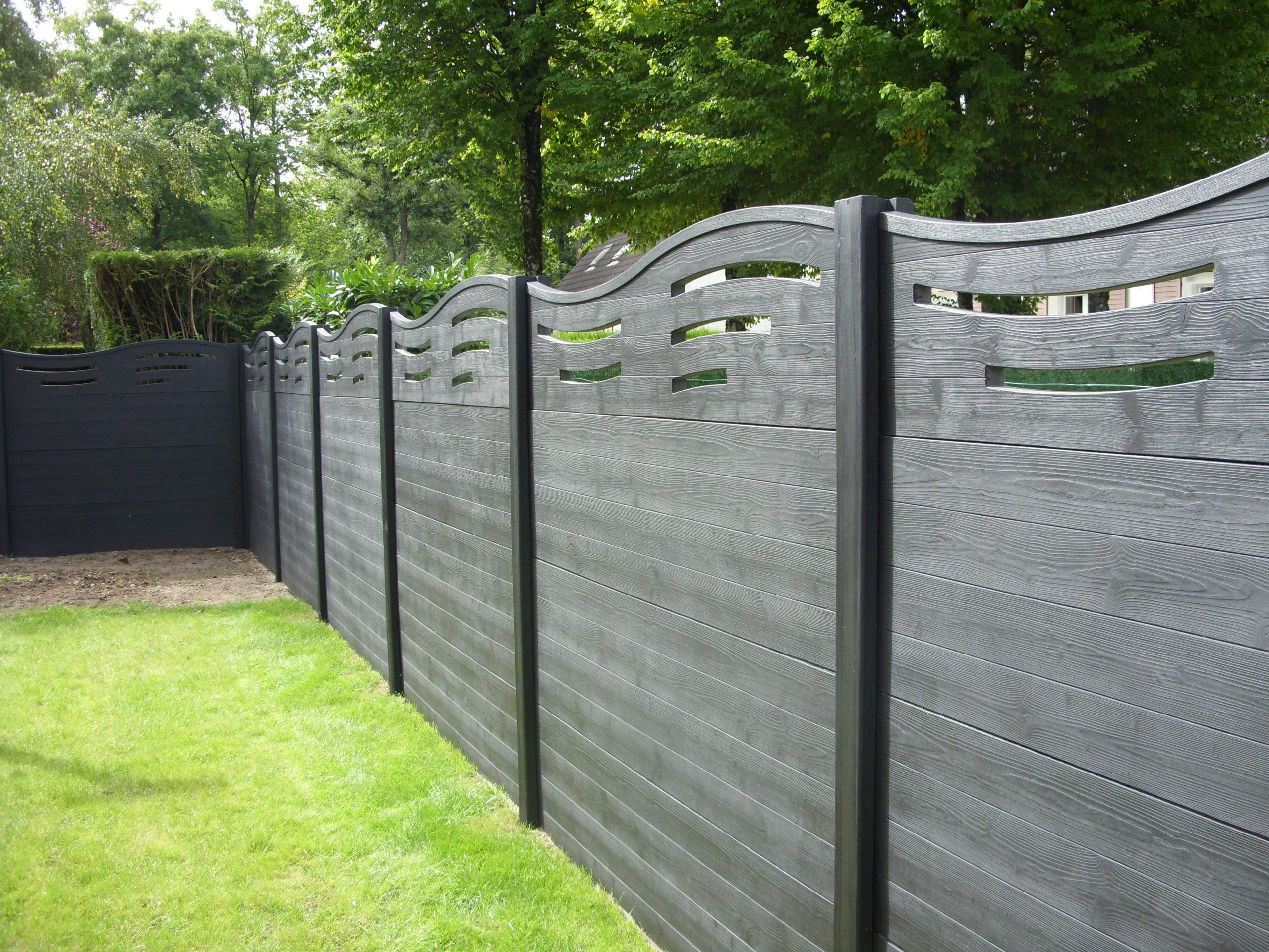 Cloture Imitation Bois - Modèle Calypso - Société Méhat destiné Plaque Beton Cloture Bricomarche