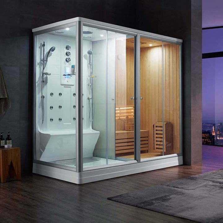 Combi Sauna Douche Hammam Boreal® Sh220D – Droite dedans Douche Sauna Combi Sauna Douche Hammam Boreal® Sh220D – Droite dedans Douche Sauna