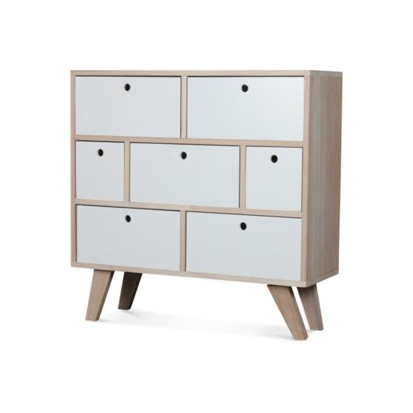 Declikdeco – La Commode Style Scandinave En Bois 7 Tiroirs serapportantà Meuble Scandinave Montréal