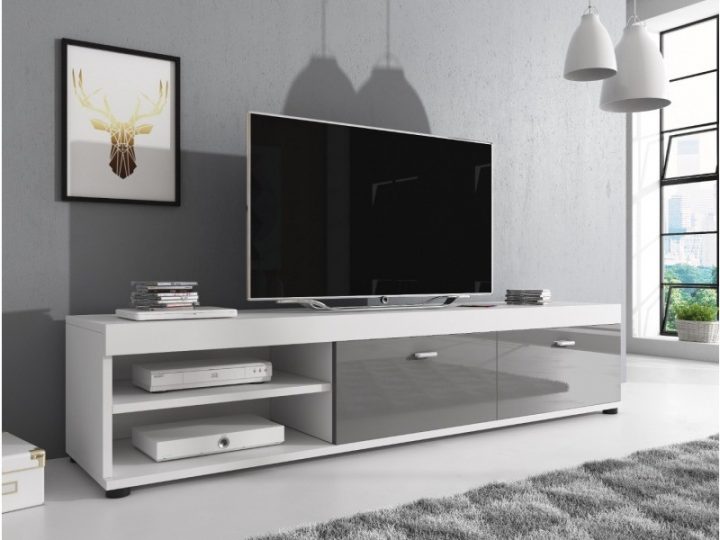 E-Com – Meuble Tv Armoire Tele Table Television "Ava concernant Meuble Tv Hauteur 80 Cm Conforama
