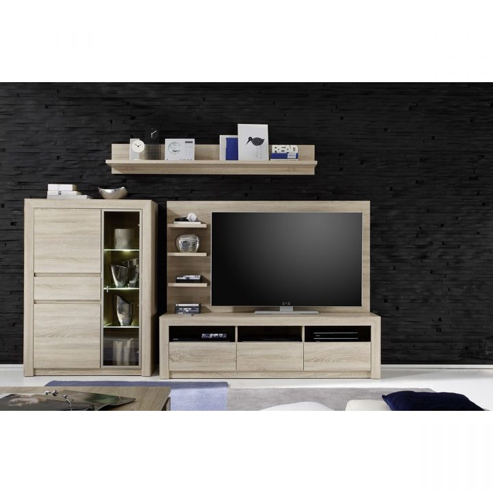 Ensemble Meuble Tv Avec Éclairages Coloris Chêne Sonoma serapportantà Ensemble Meubles Salon Ensemble Meuble Tv Avec Éclairages Coloris Chêne Sonoma serapportantà Ensemble Meubles Salon
