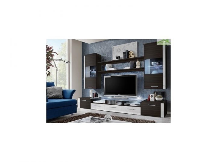 Ensemble Meuble Tv Mural Fresh Avec Led 250X190X45 Cm 21 concernant Meuble Tv Avec Enceinte Intégré Conforama