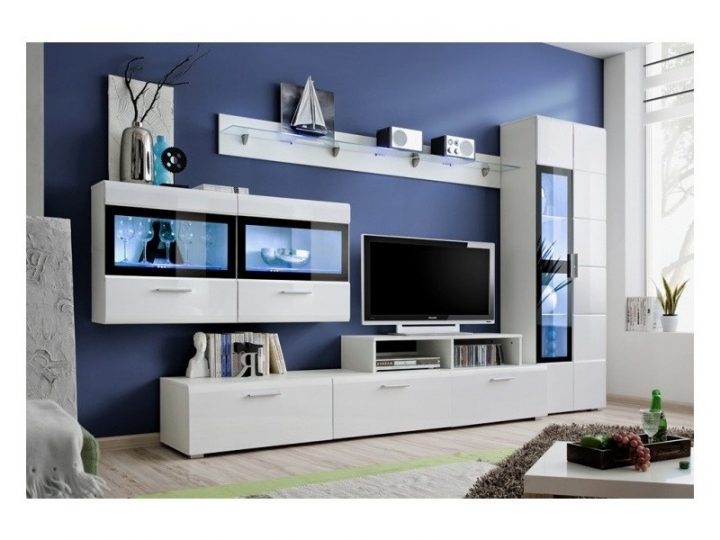 Ensemble Tv Bianca 3M Avec Armoire Vitrine Laqué Et Led à Meuble Tv Avec Enceinte Intégré Conforama