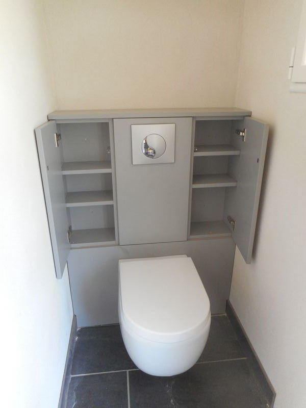 Fabrication Est Pose D'Un Meuble Sur Mesure Pour Un Wc avec Meuble Wc Suspendu Rangement Castorama