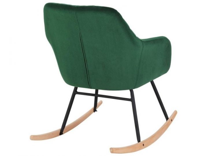 Fauteuil À Bascule Chaise Lounge Design En Velours Vert pour Chaise À Bascule Conforama