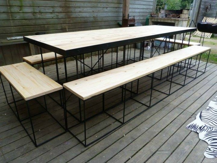 Grande Table Pour 12 Personnes – Les Créations Bois-Métal serapportantà Table 12 Personnes Grande Table Pour 12 Personnes – Les Créations Bois-Métal serapportantà Table 12 Personnes