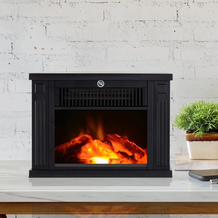 Homcom Cheminée Electrique Foyer Verre Trempé 600/1200W à Homcom Cheminée Électrique