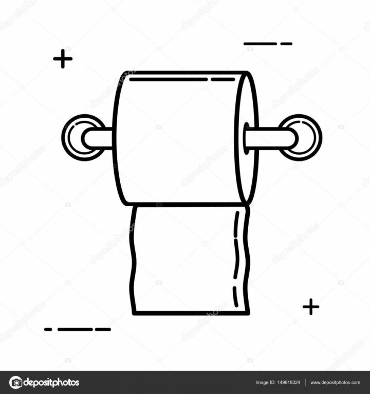 Icône De Résumé Papier Toilette Noir Sur Fond Blanc intérieur Message Propreté Toilettes Entreprise
