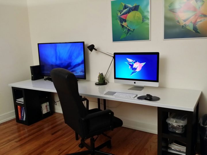 Ikea Linnmon 2 Metre Surface + Ullrik Legs And Storage concernant Ikea Karlby Gaming Desk