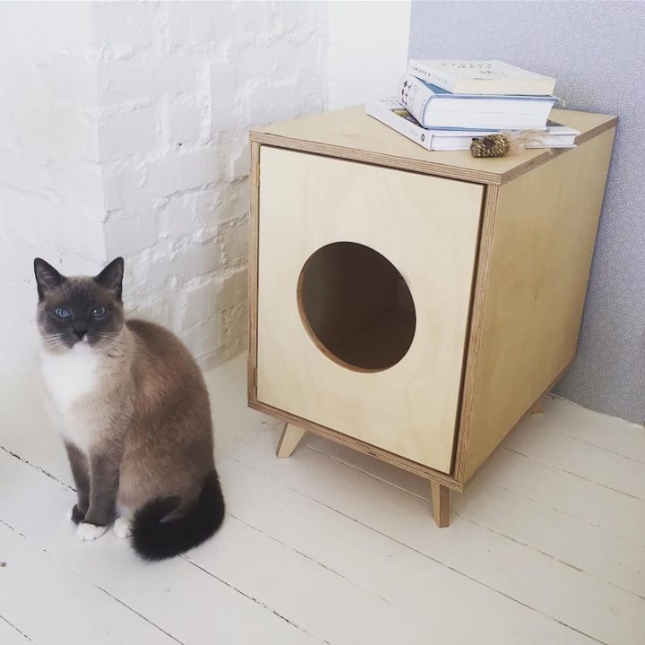 meuble pour litière chat