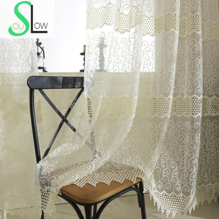 Lent Âme Blanc Haut De Gamme Européenne Brodé Rideau destiné Rideaux Prêt À Poser Haut De Gamme Lent Âme Blanc Haut De Gamme Européenne Brodé Rideau destiné Rideaux Prêt À Poser Haut De Gamme