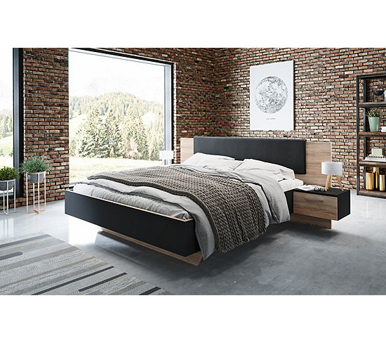 Lit 160X200 Cm Gravita Style Industriel Avec Chevets à Lit Gravita 160X200 Lit 160X200 Cm Gravita Style Industriel Avec Chevets à Lit Gravita 160X200