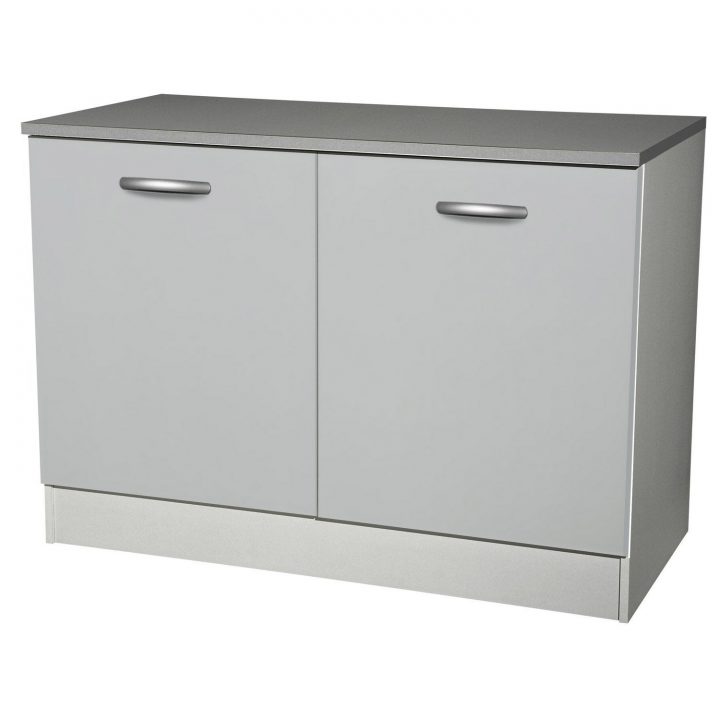 Meuble De Cuisine Bas 2 Portes, Gris Aluminium, H86X L120X dedans Meuble Sous Évier 120 But Meuble De Cuisine Bas 2 Portes, Gris Aluminium, H86X L120X dedans Meuble Sous Évier 120 But