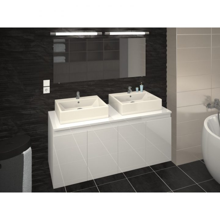 Meuble De Salle De Bain Double Vasque 120 Cm Blanc Laqué avec Meuble Salle De Bain Martinique Meuble De Salle De Bain Double Vasque 120 Cm Blanc Laqué avec Meuble Salle De Bain Martinique