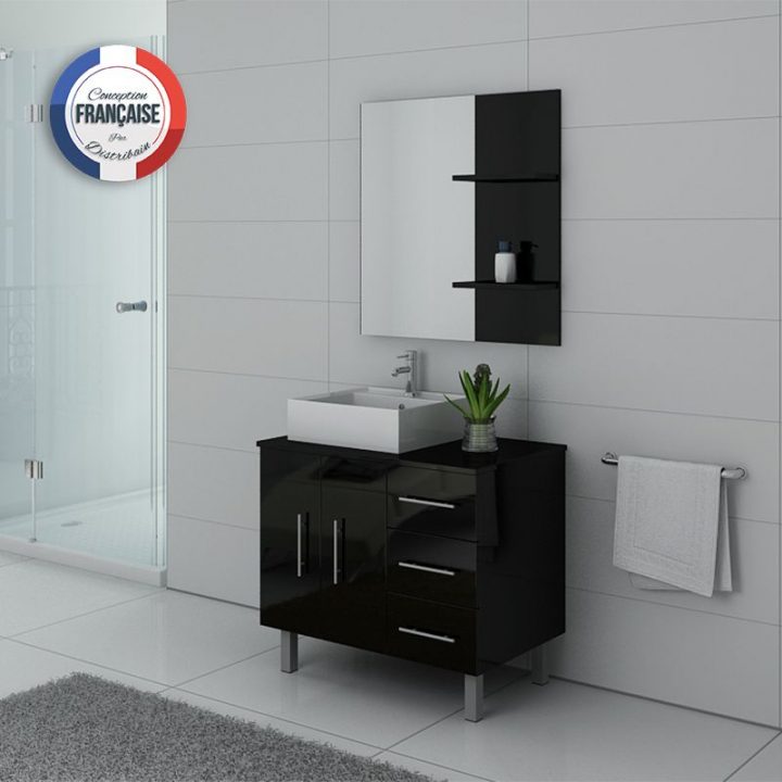 Meuble De Salle De Bain Laqué Noir 1 Vasque, Meuble De tout Meuble Salle De Bain Martinique Meuble De Salle De Bain Laqué Noir 1 Vasque, Meuble De tout Meuble Salle De Bain Martinique