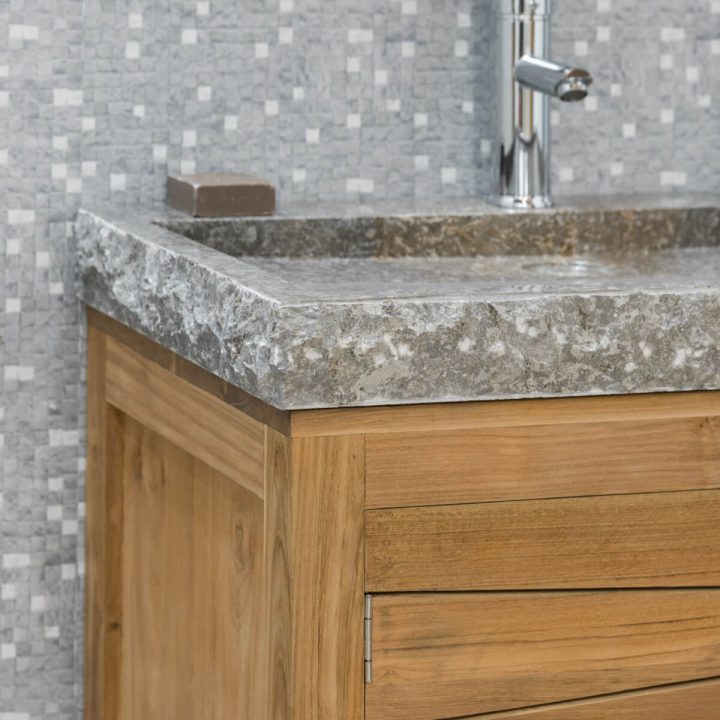 Meuble Sous Vasque (Simple Vasque) En Bois (Teck) Massif à Meuble Salle De Bain Bois Massif Meuble Sous Vasque (Simple Vasque) En Bois (Teck) Massif à Meuble Salle De Bain Bois Massif